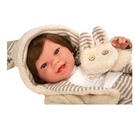 Poupée réaliste - Arias - Zoe - 45 cm - Beige et Blanc - Poids réaliste - Vinyle parfumé vanille - Tétine incluse