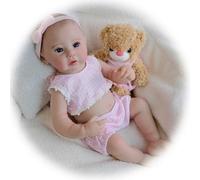 Poupée Reborn 19 Pouces Réaliste Bébé Fille Corps Vinyle Silicone Nouveau-né Bébé Poupées Vraie Vie Baby Doll Cadeau Jouet pour Enfants de 3+ Ans