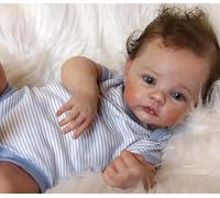 Poupée Reborn Bébé Fille 20Pouces Corps en Vinyle Souple Lavable à la Main Bébé Fille Ressemblant à Un Vrai Bébé Yeux Ouverts Vrai Poupon Baby Dolls Girls