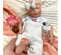 Poupée Reborn en Silicone Faite Main - Bébé Fille Nouveau-né Ultra-réaliste (Corps Complet), Teint Naturel et détails faciaux saisissants de réalisme, conçue pour Le réconfort émotionnel.