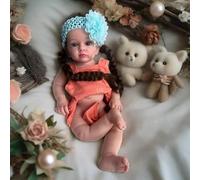 Poupée Reborn en silicone réaliste de 50 cm, cheveux enracinés faits à la main, anatomiquement correcte, cadeau pour les personnes âgées et les enfants (peinte)