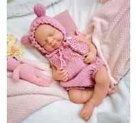 Poupée Reborn réaliste en Silicone lestée de 47 cm - Nouveau-né garçon/Fille endormi, Fait Main et Lavable, idéal comme Cadeau Surprise pour Un Festival (Boy)