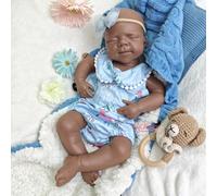 Poupée Reborn réaliste faite à la main en silicone non peinte pour fille/garçon, 47 cm, poids réaliste pour nouveau-né endormi, cadeau de Thanksgiving (garçon)