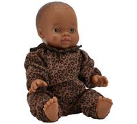 Poupée romy avec tenue col gaze léopard marron