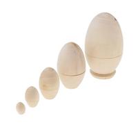 Poupée Russe À Empiler En Bois Non Peinte, 5 Pièces/Ensemble, Babushka Matryoshka