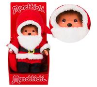 Poupée - SEKIGUCHI - Garçon en tenue de Père Noël - 19 cm - Tétine mise en bouche - Bonnet et sac