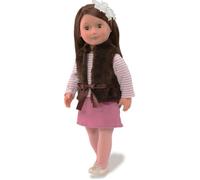 Our Generation – Poupée Sienna 46 cm – Yeux bruns, cheveux bruns, gilet fausse fourrure – 3+