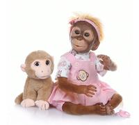 Poupée singe reborn en silicone souple de 20 pouces, compagnon câlin pour enfants, nouveau-né en vinyle réaliste, véritable reborn adapté comme un excellent cadeau Étoffe