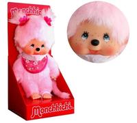 Poupée - Société Sekiguchi - Kiki Monchhichi Fille Sakura Rose 20cm - Peluche douce - Tétine incluse
