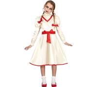 Poupée sorcière robe d'Halloween Nuit d'épouvante Costume enfants, Taille : 110/116 Couleur : Blanc