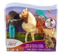 Mattel Coffret Poupée Spirit Apo & Chica Linda – Apo 18 cm, 7 points d'articulation, Chica 20 cm