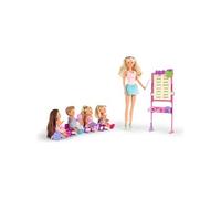 Simba Poupée Steffi Love – Maîtresse d'école avec 4 élèves, tableau et accessoires – Multicolore