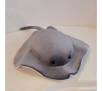 Poupée Stingray En Peluche, Raie Manta, Poisson Souriant, Oreiller De Couchage, Coussin Raie Manta Grise - Grande Taille 62 Cm (0,4 Kg)