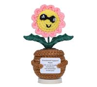 Poupée tournesol positive au crochet - Cadeau positif pour femme, amie, sœur, collègue de travail - Fête des mères, cadeau d'anniversaire, cadeau de soutien émotionnel tournesol (fleur)