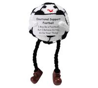 Poupée Tricotée Football Positive, Peluche Football au Crochet Noir et Blanc avec Carte d'Encouragement Jouet au Crochet Joyeux pour Décoration d'anniversaire d'enfants et d'amis