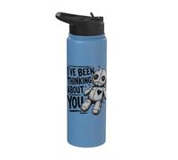 Poupée vaudou humoristique avec inscription « I've Been Thinking About You » Stainless Steel Insulated Water Bottle