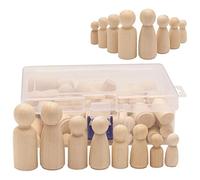 Poupées à Cheville en Bois inachevées Figures en Bois Decorative Peg Doll People for Kids DIY Art Craft 50pcs