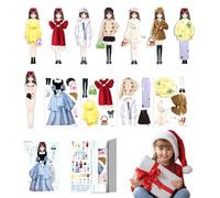 Poupées à habiller en papier - Jeu de puzzle princesse magnétique, costume de jeu de simulation | Jeu d'autocollants pour robe de bébé, livre d'autocollants de en papier réutilisable
