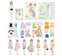 Poupées à Habiller En Papier - Poupées En Papier Avec Costume De Princesse Magnétique, Puzzle Coloré Avec Des Vêtements Pour Bamble Magnétiques, Poupée De Crta Magnétique, Découpes De Crta