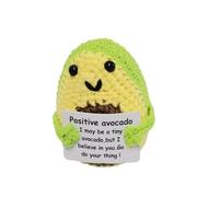 Poupées à Tricoter Positives Avocat fruit à la Main,Biluer Mini Avocat fruit Positif Drôle avec Carte D'encouragement Poupée Crochet de Soutien émotionnel pour Enfants et Adultes pour Bureau Domicile