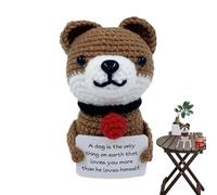 Poupées amusantes au crochet positives, chien au crochet positif | Animal inspirant fait à la main au crochet avec du papier - Encouragement de soutien pour amie, fille, ornements de s