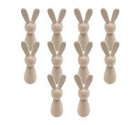 Poupées avec pinces à linge de lapin en bois, figurines de statues d'animaux de 10 pièces | figurines de poupées avec pinces de Pâques | pour décoration de fête, artisanat, projets de vacances, maison