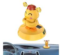 Poupées dansantes solaires - Décoration de tableau de bord de voiture en forme de canard jaune, figurines de danseur oscillant avec d'immatriculation de stationnement pour VUS, camping-car