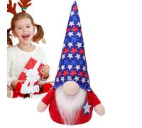 Poupées de collection 4 juillet rouge, blanc, bleu | Tomte scandinave rouge blanc bleu fait à la main décorations de fête pour la maison décorations commémoratives des présidents