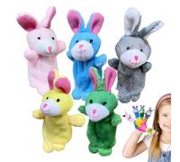 Poupées de marionnette pour animaux - Mini figurines de lapin, coutures en tissu délicat | Ensemble de jouets addictifs avec des vêtements confortables pour l'éducation précoce et le divertissement