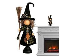 Poupées de sorcière vintage d'Halloween - Rustique vieilli 3 pièces Se | Petites sculptures festives pour propriétaires, locataires, décorateurs, maison, bureau, dortoir, salon, étude, bibliothèque
