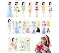 Poupées d'habillage en papier - Robe magnétique Faites semblant de jouer avec des poupées, des coupures de costumes, des ensembles de puzzle créatifs pour vêtements magnétiques | Soutenir