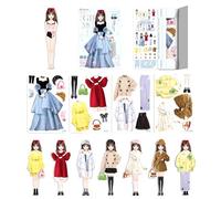 Poupées d'habillage en papier - Robe magnétique Faites semblant de jouer avec des poupées, des coupures de costumes, des ensembles de puzzle créatifs pour vêtements magnétiques | Soutenir