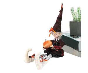 Poupées d'Halloween,Figurine de Sorcière Jolie Tenant une - Figurine Articulée Ornement Fête pour Intérieur Maison Couloir Chambre Fête