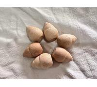 Poupées En Bois De Hêtre Non Peintes À La Main,Pièces De Bricolage,Peinture En Bois,Accent D'abeille,Chambres Plus Lentes,Cônes,Gouttelettes,Glands,Jouet Créatif - Type Bamboo 6pcs