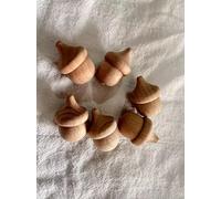Poupées En Bois De Hêtre Non Peintes À La Main,Pièces De Bricolage,Peinture En Bois,Accent D'abeille,Chambres Plus Lentes,Cônes,Gouttelettes,Glands,Jouet Créatif - Type Acorns 6pcs #B