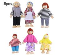 Poupées En Bois Pour Enfants, 7 Pièces, Ensemble De Jeux De Simulation, Famille Pour Enfants, Figurine, Jouet, Mini Maison, Coordination, Accessoire De Maison De Poupée