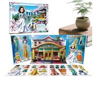 Poupées en Papier magnétique - Autocollants magnétiques pour vêtements - Jouets éducatifs pour Filles - Fête de Jeu de Voyage - Fête à Jouer