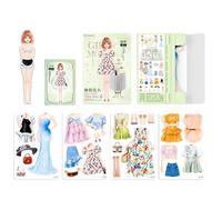 Poupées en papier magnétiques - Poupées à habiller magnétiques, vêtements magnétiques - Puzzle Mode Créative S'habiller | Déguisement Robe Jeu d'imagination Poupées en Papier Découpage pour