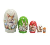 Poupées Gigognes Lapin de Pâques Décoration Printanière en Bois Lapins | Poupées Gigognes de Printemps pour et Adultes, Salon, Cheminée, Entrée, Bureau, Table à Manger, Fête de Pâques