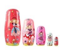 Poupées gigognes | Poupées russes, 5 pièces/ensemble de nidification de fées pour enfants, Matryoshka russe en bois, jouets empilables pour la maison, le bureau, la décoration Noël pour enfants