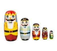 Poupées gigognes Russes, 5 pièces poupées gigognes Casse-Noisette de noël Mignonnes, Jouets de poupée Russe en Bois Lisse pour Noël Holi