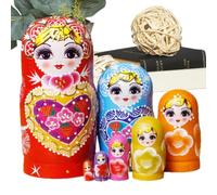 Poupées gigognes russes - Petites décorations de bureau en bois 7 pièces | Poupées Empilables Décoratives Pour Garçons Et Filles, Pour La Maison, La Crèche, L'appartement, La Chambre À Coucher, Le Sal