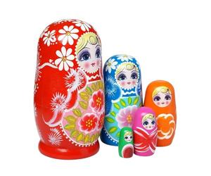Poupées Gigognes Russes pour Décoration Maison En Bois 10,9 cm 5 Pièces | Drôles pour Décoration Bureau Pour Fête d'Anniversaire Maison Table Étagère Entrée