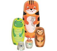 Gollnest & Kiesel – Poupées gigognes Tavi et ses amis – Animaux en bois, lot de 5