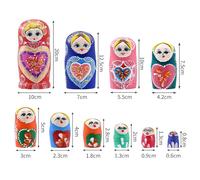 Poupées Gigoteuses Russes En Bois Peintes À La Main, Jouets Empilables, Collection Faite À La Main, Cadeau D'anniversaire Pour Enfants, Décoration De Maison