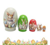 Poupées imbriquées : poupées russes traditionnelles, jouets imbriqués empilables de Jésus, collection traditionnelle russe | Lapin en bois artisanal saisonnier pour empiler des jeux de figurines
