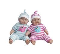 Poupées jumelles Soft Body Twins JC TOYS - Idéales pour les câlins - 13 pouces - Rose