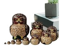 Poupées matriochka en bois - Motif animal - Jouet éducatif empilable - Jouet éducatif de culture russe - Pour filles et filles ainsi que parents et fans de décoration pour le salon, la chambre à