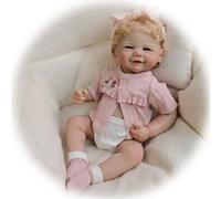 Poupées Reborn 19 Pouces Réalistes Bébé Fille Ouvrez Les Yeux Nouveau-né Poupee Corps Vinyle Silicone Baby Doll Cadeau Jouet pour Enfants de 3+ Ans