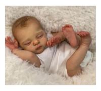 Poupées Reborn - Corps en Tissu Doux réaliste Fait à la Main de 18 Pouces avec Accessoires de Jouets, poupées Reborn comme Un bébé réaliste (bébé endormi)